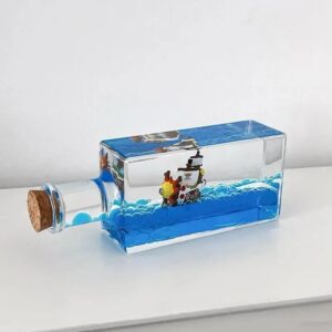 Big Square Glass Bottle Luffy Ship Showpiece
